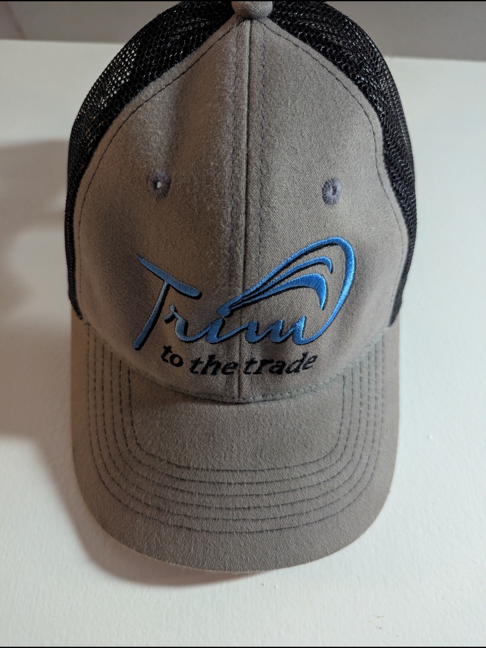 Men’s Gray and Black Mesh Cap - Gray with Blue Logo